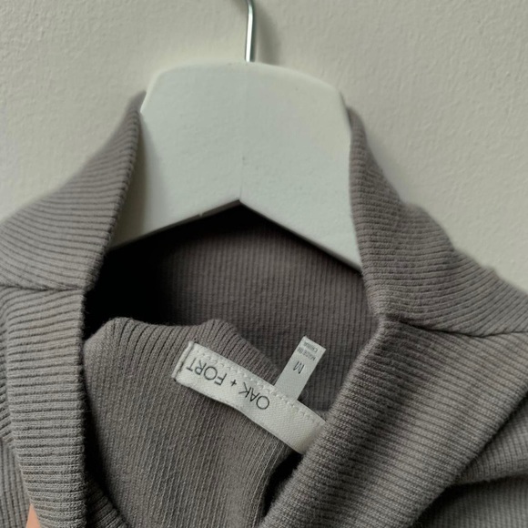 Oak + Fort Cut Out Shoulder Grey Sweater - Picture 5 of 5